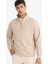 Regular Fit Dik Yaka Yarım Fermuarlı Sweatshirt F4137AX25AU 1