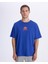 Chibaf Tee Erkek Mavi Oversize Fit Tişört 1