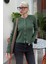 Yeşil Çıt Kapamalı Triko Kadın Hırka MG2579 3