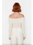 Kadınlara Özel Basic Fitted Kesim Uzun Kollu Crop Akrilik Triko Carmen Yaka Kazak Kaliteli 2