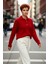 Kadın Oversize Triko Polo Yaka Saç Örgü Düşük Kollu Rahat Kışlık Basic Stil Kazak Kaliteli 3