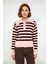 Kadın Casual Crop Regular Kalıp Triko Kazak Devrik Yaka Çizgili Düşük Kollu Soğuk Havalar Için 2