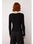 Kadın Triko Fitted Havuz Yaka Ince Dokulu Crop Model Uzun Kollu Şık Ilkbahar Sonbahar Kazak 2