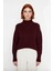 Kadınlara Özel Oversize Rahat Kalıp Düz Renk Triko Kazak Dik Yaka Reglan Kol Kış Modasının 1