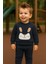 Erkek Çocuk Kışlık Eşofman Takımı Kulaklı Tavşan Desenli Sweatshirt Alt Pamuklu Üç Iplik Şardonlu Günlük Kombin 1-2-3-4 Yaş 1