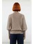 Kadın Regular Fit Yumuşak Dokulu Triko Kazak Balon Kol Dik Yaka Saç Örgü Kış Sezonu Şıklığı 3