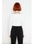 Kadın Modern Fitted Triko Bluz Devrik Carmen Yaka Ince Fitilli Dokuma Uzun Kol Crop Tasarım 3