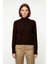 Kadın Cool Comfort Oversize Dik Yaka Triko Kazak Basic Rahat Kışlık Bordo Günlük Şıklığı Tamamlar 2