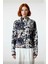Kadın Oversize Kalıp Dik Yaka Desenli Uzun Kollu Triko Kazak Akrilik Materyal Konforu. Kaliteli 2