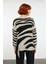 Kadın Oversize Basic Zebra Desenli Akrilik Triko Kazak Günlük Şıklık Için Ideal Bir Seçimdir 3