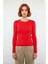 Kadın Uzun Kollu Basic Fitted Bisiklet Yaka Triko Kazak Ilkbahar Sonbahar Günlerine Şıklık Katıyor 2