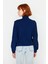 Kadın Basic Oversize Balıkçı Yaka Triko Kazak Standart Kol Rahatlığıyla Kış Sezonu Vazgeçilmezi 3