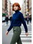 Kadın Basic Oversize Balıkçı Yaka Triko Kazak Standart Kol Rahatlığıyla Kış Sezonu Vazgeçilmezi 4