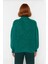 Kadın Oversize Basic Dokulu Uzun Kollu Fermuarlı Dik Yaka Selanik Örgü Triko Kazak Kaliteli 2