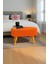 Silva Oval Peluş Puf Bench – Teddy Kumaşlı, Ahşap Retro Ayaklı Dekoratif Tabure 4