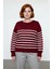 Kadın Bisiklet Yaka Çizgili Triko Kazak Standart Kol Rahat Kalıp Günlük Sonbahar Kış Şıklığı 2