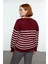 Kadın Bisiklet Yaka Çizgili Triko Kazak Standart Kol Rahat Kalıp Günlük Sonbahar Kış Şıklığı 3
