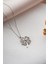 925 Ayar Gümüş Rodyum Kaplama Baget Taşlı Yonca Model Kolye 5