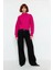 Kadın Basic Oversize Saç Örgü Dik Yaka Crop Triko Kazak Soğuk Havalar Için Modern Stil Kaliteli 2