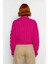 Kadın Basic Oversize Saç Örgü Dik Yaka Crop Triko Kazak Soğuk Havalar Için Modern Stil Kaliteli 3