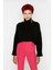 Kadın Oversize Super Crop Balıkçı Yaka Uzun Kollu Akrilik Triko Kazak Kışlık Günlük Şıklık 2