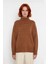 Kadın Oversize Düşük Kol Dik Yaka Uzun Triko Kazak Basic Modern Rahat Kış Günlük Şıklığı Sunar 2