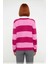 Kadın Oversize Çizgili Polo Yaka Düşük Kol Taş Işlemeli Triko Kazak Kış Sezonu Şıklığına Özel Geniş 4