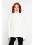 Kadın Oversize Balıkçı Yaka Düşük Kol Akrilik Triko Kazak Kış Sezonu Için Uzun Basic Model 2