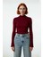 Kadın Fitted Dik Yaka Uzun Kollu Fitilli Dokuma Triko Kazak Casual Basic Şıklık Sunar Kaliteli 2