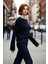 Kadın Regular Kalıp Sürdürülebilir Triko Kazak Reglan Kollu Peplum Detaylı Orta Kalınlıkta Günlük 1