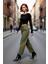 Kadın Fitted Super Crop Bisiklet Yaka Uzun Kollu Fitilli Triko Bluz Yan Detaylı Ilkbahar Sonbahar 1