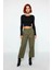 Kadın Fitted Super Crop Bisiklet Yaka Uzun Kollu Fitilli Triko Bluz Yan Detaylı Ilkbahar Sonbahar 2