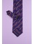 Çizgili Mor Kravat & Mendil 3