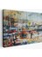 -Premier Kanvas Serileri- Limandaki Tekneler Kanvas Duvar TABLOSU-1185 1