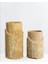 2’li Oyma Yüzeyli Doğal Traverten Vazo Seti – 20 cm & 26 cm 4