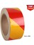 Reflektif Fosforlu Çapraz Şerit Bant, Çift Renk Reflekte Ikaz Bandı 5cm x 25M Sarı Kırmızı 6007 2