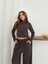 Balıkçı Yaka Örme Takım Kahve ST265865 3