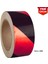 Reflektif Fosforlu Çapraz Şerit Bant, Çift Renk Reflekte Ikaz Bandı 5cm x 25M Siyah Kırmızı 6008 1