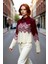 Kadın Standart Kollu Polo Yaka Triko Kazak Mücevher Düğmeli Crop Model Kışlık Rahat Tasarım 4