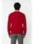 Erkek Regular Fit Bisiklet Yaka Kalın Kırmızı Yılbaşı Temalı Geyik Desenli Triko Kışlık Kazak 3