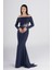 Balık Model Lacivert Straplez Abiye Elbise - El Işleme Kemerli Nikah ve Özel Günler 2