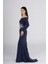 Balık Model Lacivert Straplez Abiye Elbise - El Işleme Kemerli Nikah ve Özel Günler 5