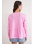 6950 Kadın Yakası Bağcıklı Pileli Triko Kazak Pembe 5