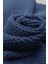 Liva Yumuşak Örgü Battaniye Düz Çift Kişilik 200X220 cm Indigo | Akrilik Yatak Örtüsü Dekoratif Şal 4