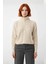 Kadın Basic Oversize Düşük Uzun Kollu Crop Fermuarlı Dik Yaka Triko Kazak Kışlık Rahat Stiller 1