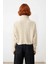 Kadın Basic Oversize Düşük Uzun Kollu Crop Fermuarlı Dik Yaka Triko Kazak Kışlık Rahat Stiller 2