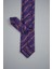 Slim Çizgili Mor Kravat & Mendil 3