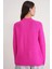 6849 Kadın Dikişsiz Dik Yaka Triko Kazak Fuşya 6