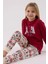 3452G Kız Çocuk Kırmızı Uzun Kollu Kış Temalı Garson Pijama Takımı 1
