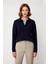 Kadın Modern ve Rahat Polo Yaka Saç Örgü Detaylı Regular Triko Kışlık Standart Kol Kazak Kaliteli 2